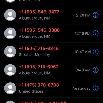 Express Flooring - Even more calls - The image displays a smartphone screen with recent call logs, including phone numbers, locations, and timestamps, in a call history app. - Flooring Near Me - Rio Rancho, New Mexico