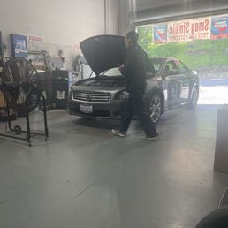 Car is service bay Car is service bay