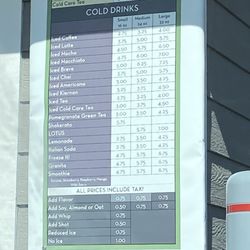 Coffee Mania - Update menu prices and sizes