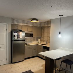 Residence Inn Houston The Woodlands/Lake Front Circle - Kitchenette with dishwasher and well sized refrigerator.