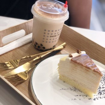Snow Tea - Brûlée bubble tea and salted caramel crepe cake:) - Bubble Tea Near Me - Scarborough, Ontario