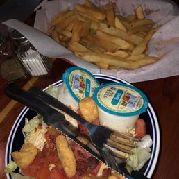 House salad & yummy fries House salad & yummy fries