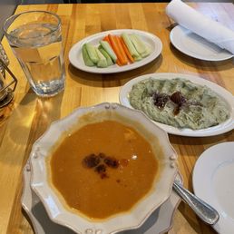 Red Lentil Soup and Avocado Hummus Red Lentil Soup and Avocado Hummus