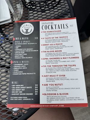 Menu photo 1 Jackass Brewing Lewisburg, PA
