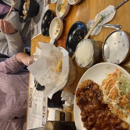 Pork Cutlet and the Naruto bowl, deep fried squid. Pork Cutlet and the Naruto bowl, deep fried squid.