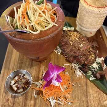 Chiang Rai - papaya salad with steak - Thai Near Me - Long Beach, California Chiang Rai - papaya salad with steak - Thai Near Me - Long Beach, California