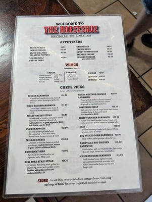 Menu photo 4 The Horseshoe Benson, AZ Menu photo 4 The Horseshoe Benson, AZ