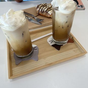Sweet Talk Cafe - 2 coffees & churro chaffle - Cafes Near Me - Apex, North Carolina