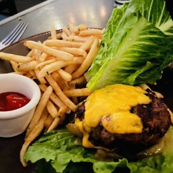 Barbrix - Cheeseburger in Lettuce Wrap with French Fries $10 - Wine Bars Near Me - Los Angeles, California