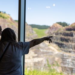 Sanford Lab Homestake Visitor Center - From the observation deck, view the expansive Open Cut.