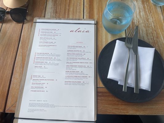 Menu photo 1 Alaia Kahuku, HI Menu photo 1 Alaia Kahuku, HI