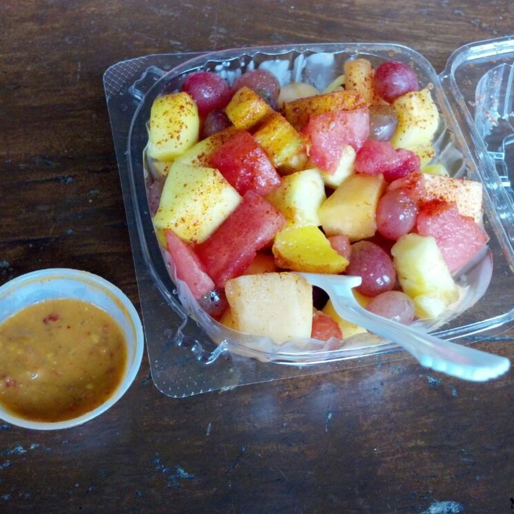 M Tacos - Pico de gallo fruit bowl.  Add hot sauce. - Mexican Near Me - Riverside, California