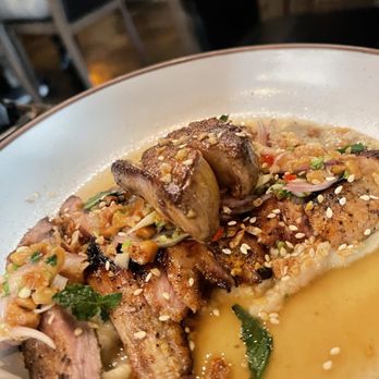 Sparrow + Wolf - Honey pork secreto with foi gras - New American Near Me - Las Vegas, Nevada Sparrow + Wolf - Honey pork secreto with foi gras - New American Near Me - Las Vegas, Nevada