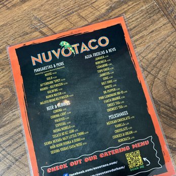 NuvoTaco - Menu side 1 - Mexican Near Me - Durham, North Carolina
