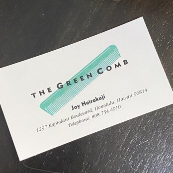 The Green Comb - Business card - Hair Salons Near Me - Honolulu, Hawaii