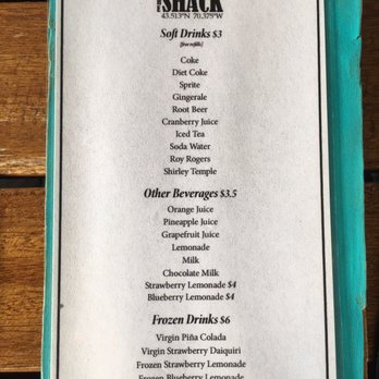 The Shack - Non-alcoholic drink menu 3 - Seafood Near Me - Old Orchard Beach, Maine