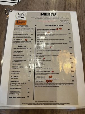 Menu photo 8 Let's Get Pho Henderson, NV