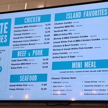 Ono Hawaiian BBQ - Menu - Hawaiian Near Me - Gilbert, Arizona