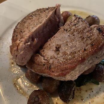 Stack's Evening Eats - Perfectly prepared Ahi tuna served over sautéed spinach with roasted tiny potatoes! - New American Near Me - Mount Pleasant, South Carolina