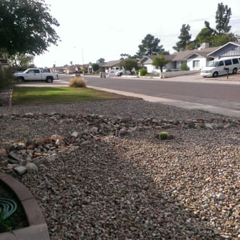 Sunburst Landscaping - After: Front yard seen from the porch, low water, low maintenance! - Landscaping Near Me - Peoria, Arizona