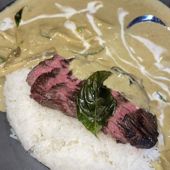 Hanuman Thai Eatery - Sweet Green Curry with hangar steak - Thai Near Me - Costa Mesa, California