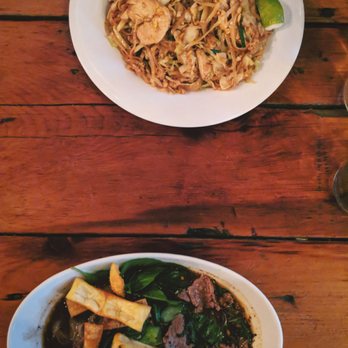 Noodlehead - Top: pad Thai with chicken spicy level 1 Bottom: loveboat spicy level 3 - Thai Near Me - Pittsburgh, Pennsylvania Noodlehead - Top: pad Thai with chicken spicy level 1 Bottom: loveboat spicy level 3 - Thai Near Me - Pittsburgh, Pennsylvania