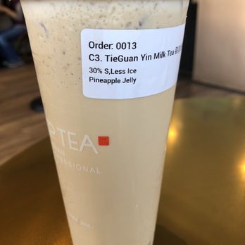 TP Tea - Tie Guan Yin Milk Tea with pineapple jelly - Bubble Tea Near Me - Cupertino, California TP Tea - Tie Guan Yin Milk Tea with pineapple jelly - Bubble Tea Near Me - Cupertino, California
