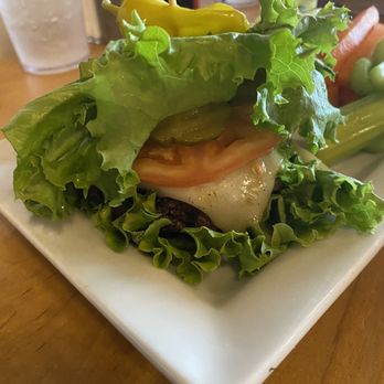 Hops Burger Bar - Burger in a lettuce wrap. - Burgers Near Me - Greensboro, North Carolina Hops Burger Bar - Burger in a lettuce wrap. - Burgers Near Me - Greensboro, North Carolina