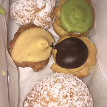 Liliha Bakery - Choc, green tea, plain cream, choc topped coco puffs : ), & haupia malasada - Bakeries Near Me - Honolulu, Hawaii