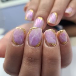 The Moonlit Quest Nail Atelier - Isolated chrome marble design