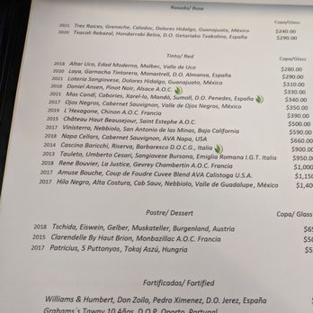 Tintoque - Wine list - Signature Cuisine Near Me - Puerto Vallarta, JAL