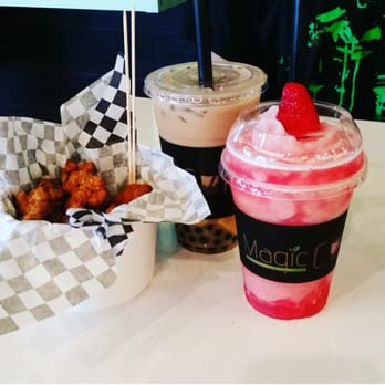 Magic Cup - Voodoo Chicken, Honey Milk Tea w/ Pudding & Watermelon Slushie!! - Coffee & Tea Near Me - Richardson, Texas Magic Cup - Voodoo Chicken, Honey Milk Tea w/ Pudding & Watermelon Slushie!! - Coffee & Tea Near Me - Richardson, Texas