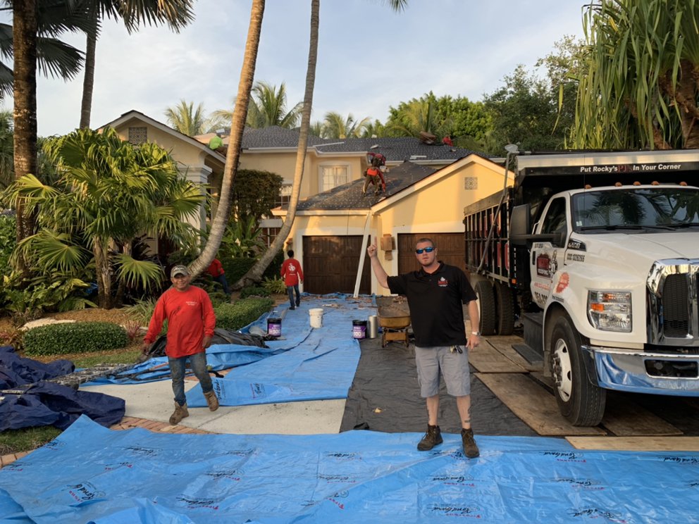 Slide of Rocky's Roofing