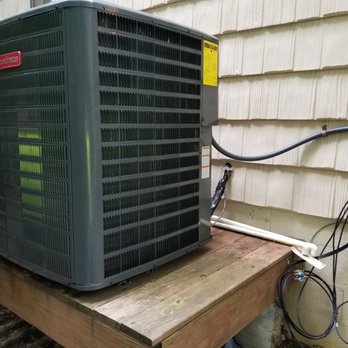 East Coast Heating and Air Conditioning - Goodman split Heat Pump condenser installed on salt treated deck. - Heating & Air Conditioning/HVAC Near Me - Washington, North Carolina East Coast Heating and Air Conditioning - Goodman split Heat Pump condenser installed on salt treated deck. - Heating & Air Conditioning/HVAC Near Me - Washington, North Carolina