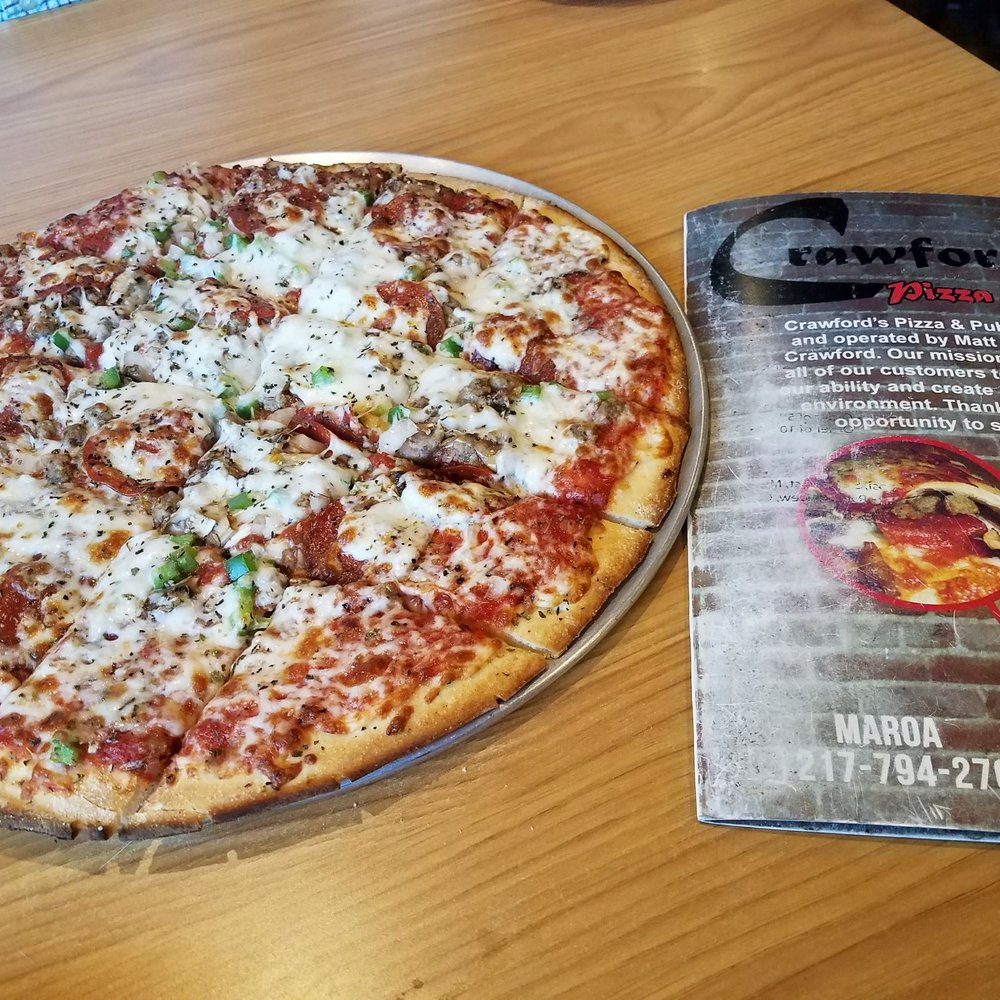 Crawford's Pizza & Pub - 14" special delight. sausage, pepperoni, onion, mushroom, green pepper & cheese - Pizza Near Me - Mount Zion, Illinois Crawford's Pizza & Pub - 14" special delight. sausage, pepperoni, onion, mushroom, green pepper & cheese - Pizza Near Me - Mount Zion, Illinois