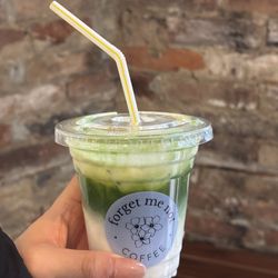 Banana bread matcha latte