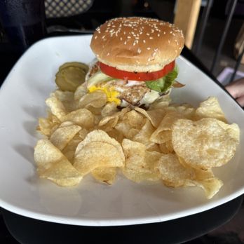 Mad Hatter Cafe / The Looking Glass - Cheshire Burger w/chips - Breakfast & Brunch Near Me - Salisbury, Maryland Mad Hatter Cafe / The Looking Glass - Cheshire Burger w/chips - Breakfast & Brunch Near Me - Salisbury, Maryland