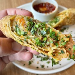The Hayden - Up close look at the outstanding meatloaf egg roll. Available this week only as part of their Chinese-Jewish fusion menu