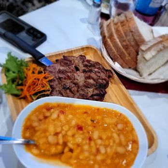Danubius Restaurant - Ceafade Pore La Gratar/Pork neck with Fasole/Beans. Best of the evening - Modern European Near Me - Sunnyside, New York