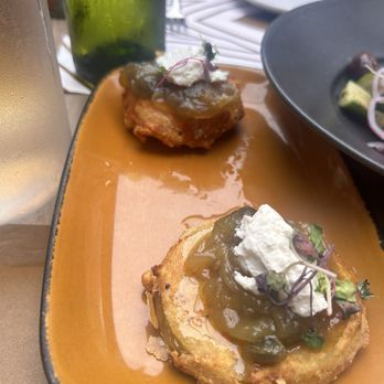 Pera Soho - Fried green tomato - Mediterranean Near Me - New York, New York Pera Soho - Fried green tomato - Mediterranean Near Me - New York, New York