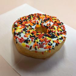 Don's Donuts Bakery & Cafe - 09/16/22 Raised Donut with White Frosting and Sprinkles