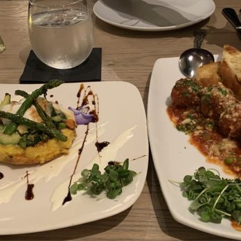 Oliver's Trattoria - Appetizers: Saffron Risotto (left) & Polpette (right) - Italian Near Me - Irvine, California Oliver's Trattoria - Appetizers: Saffron Risotto (left) & Polpette (right) - Italian Near Me - Irvine, California