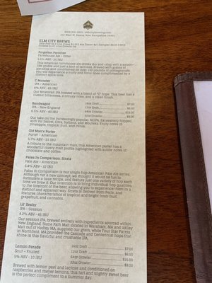 Menu photo 4 Elm City Brewing Company Keene, NH Menu photo 4 Elm City Brewing Company Keene, NH