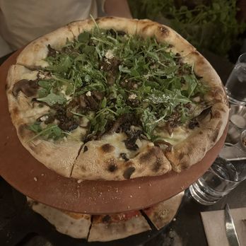 Buzzo’s Wood Fired Pizza - mushroom + addition of arugula - Pizza Near Me - Soquel, California Buzzo’s Wood Fired Pizza - mushroom + addition of arugula - Pizza Near Me - Soquel, California