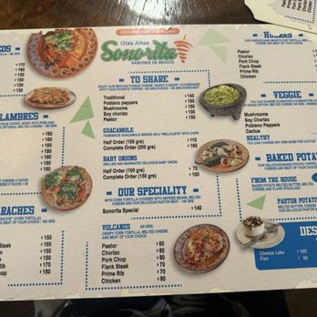 Sonorita - Menu - Tacos Near Me - Puerto Vallarta, JAL