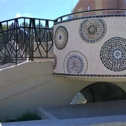 Circle City Mosaic - Circle City by Barbara Zech (2011) on each side of the canal at Vermont