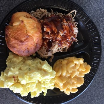 The Barbecue Pit - Pulled pork plate, with Mac and cheese and tasty potato salad - Barbeque Near Me - Portland, Tennessee The Barbecue Pit - Pulled pork plate, with Mac and cheese and tasty potato salad - Barbeque Near Me - Portland, Tennessee