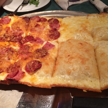 Buddy's Pizza - Warren - 1/2 Detroiter and 1/2 of the multi cheese option - Pizza Near Me - Warren, Michigan Buddy's Pizza - Warren - 1/2 Detroiter and 1/2 of the multi cheese option - Pizza Near Me - Warren, Michigan