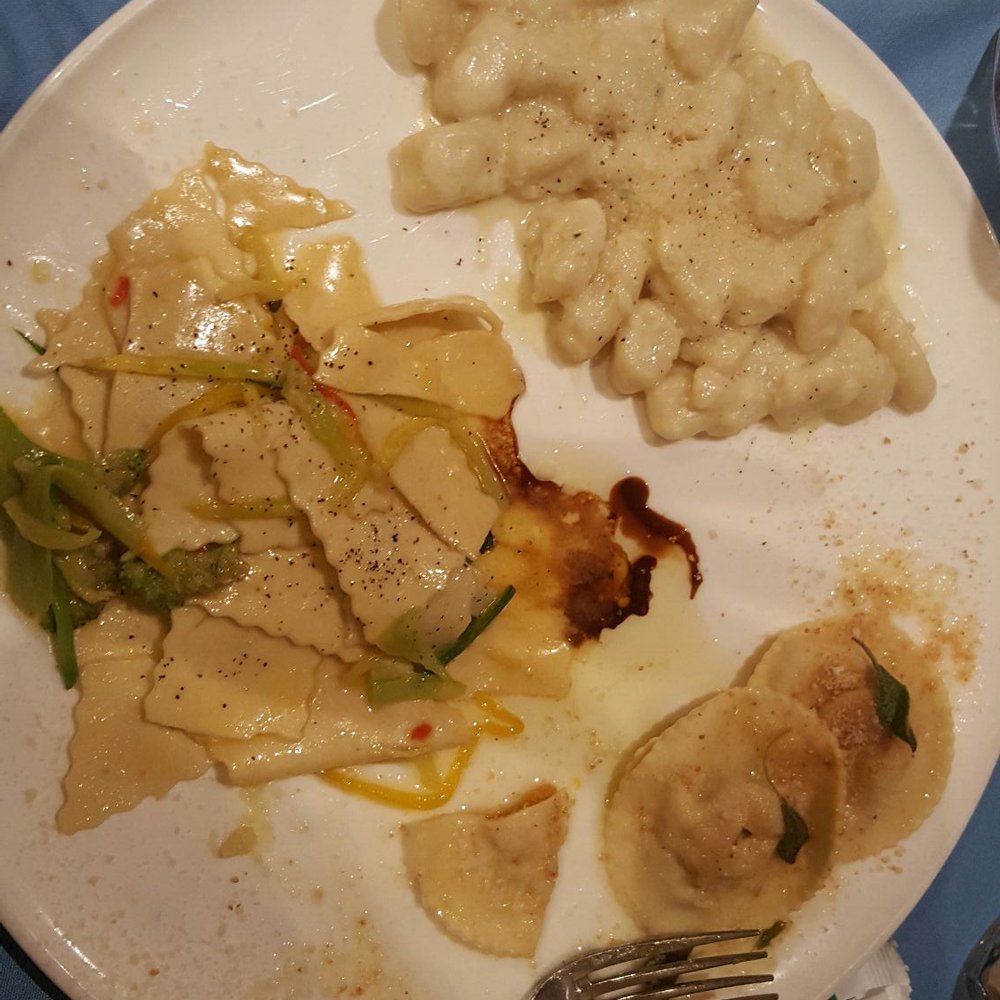 Parma - Potato gnocchi, malfatti and pumpkin ravioli. - Italian Near Me - Fresno, California Parma - Potato gnocchi, malfatti and pumpkin ravioli. - Italian Near Me - Fresno, California