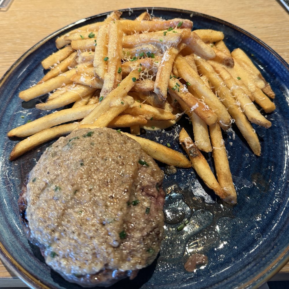 Eureka! Henderson - 28 Day Dry-Aged Bone Marrow burger no buns add Truffle Cheese Fries - American Near Me - Henderson, Nevada Eureka! Henderson - 28 Day Dry-Aged Bone Marrow burger no buns add Truffle Cheese Fries - American Near Me - Henderson, Nevada
